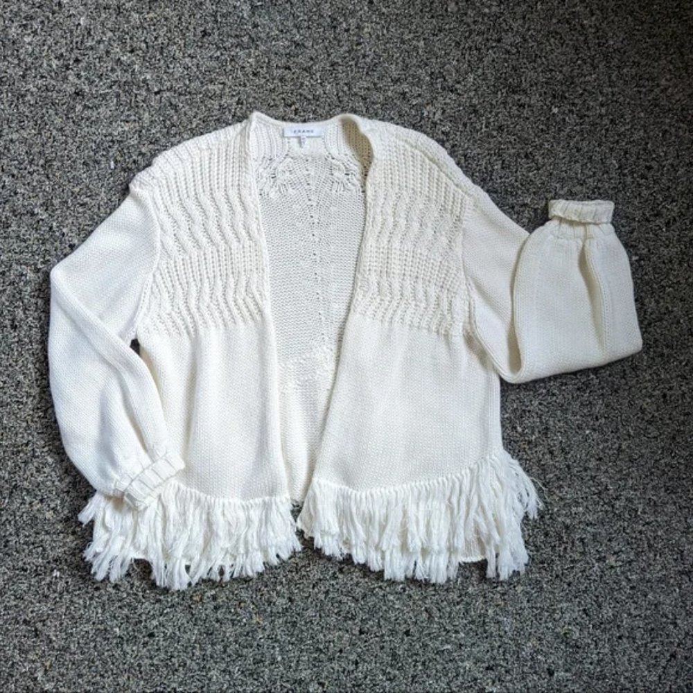 Frame Revolve Knit Fringe Cardigan